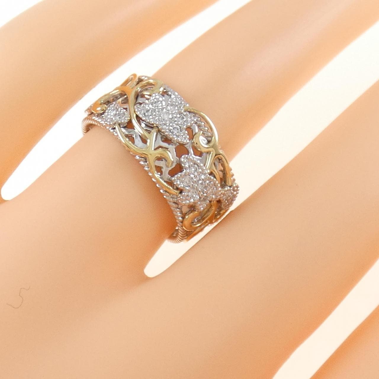 K18WG/K18YG Diamond ring 0.12CT
