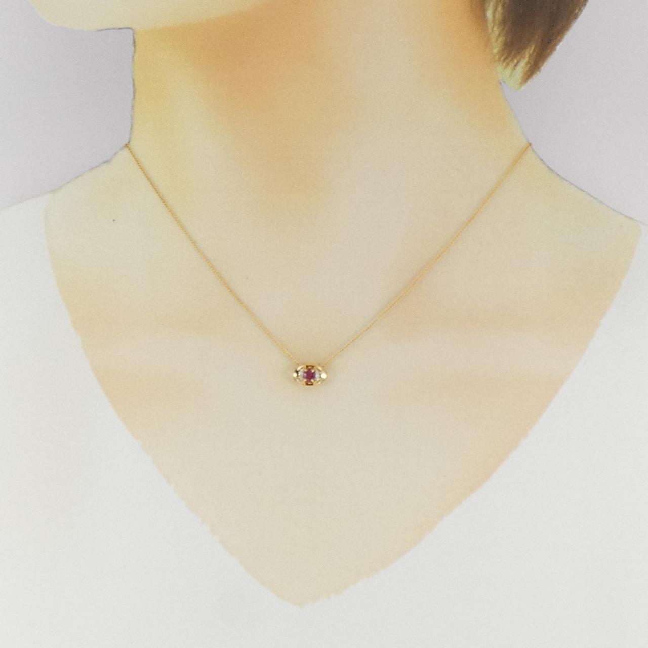 K18YG ruby necklace 0.20CT