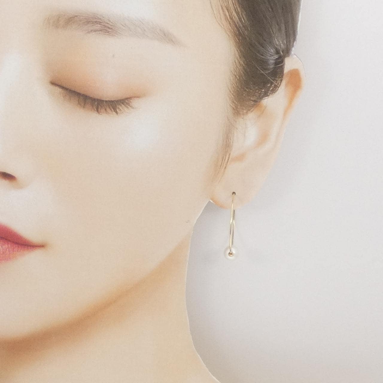 K10YG Akoya pearl earrings 6.7mm