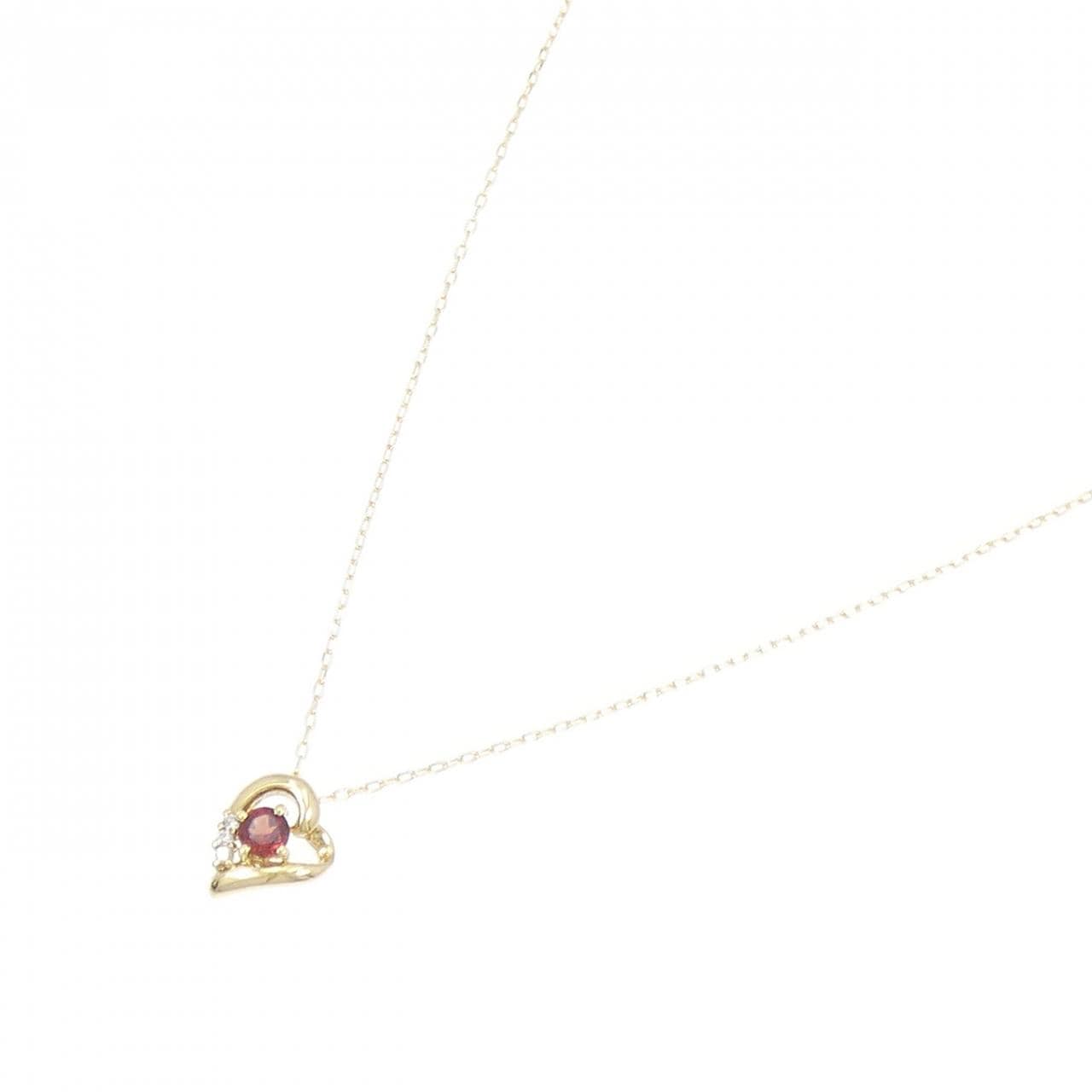 K18YG heart Garnet necklace