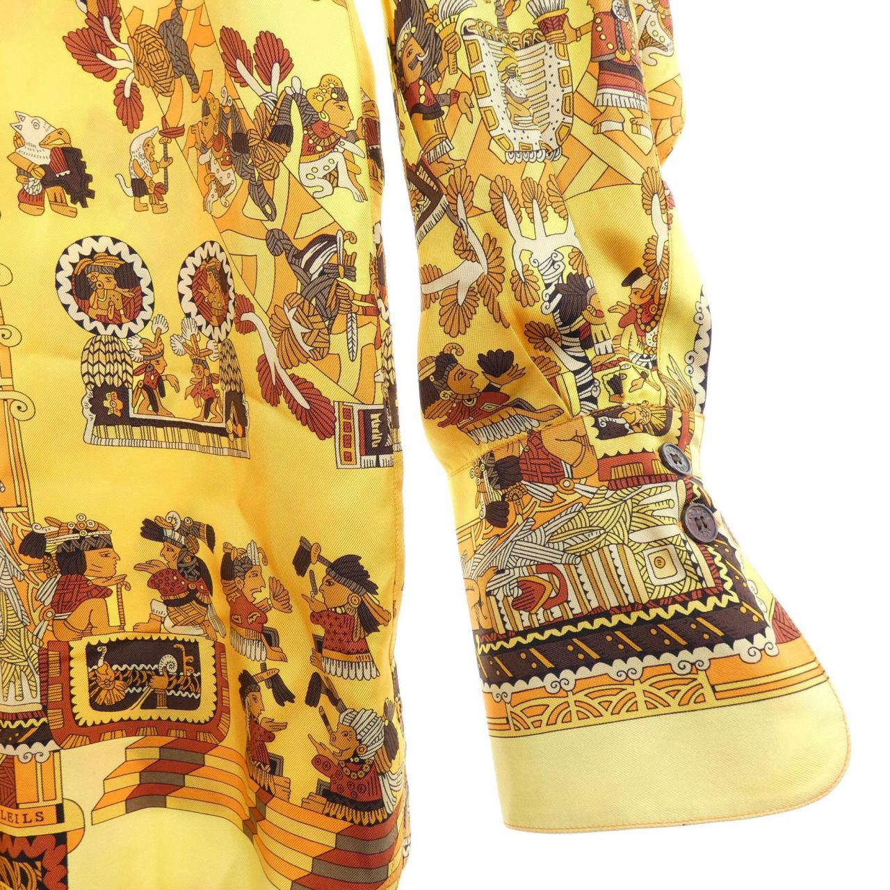 【ヴィンテージ】エルメス HERMES ASTRES ET SOLEILS ツイルレーヌ. シャツ