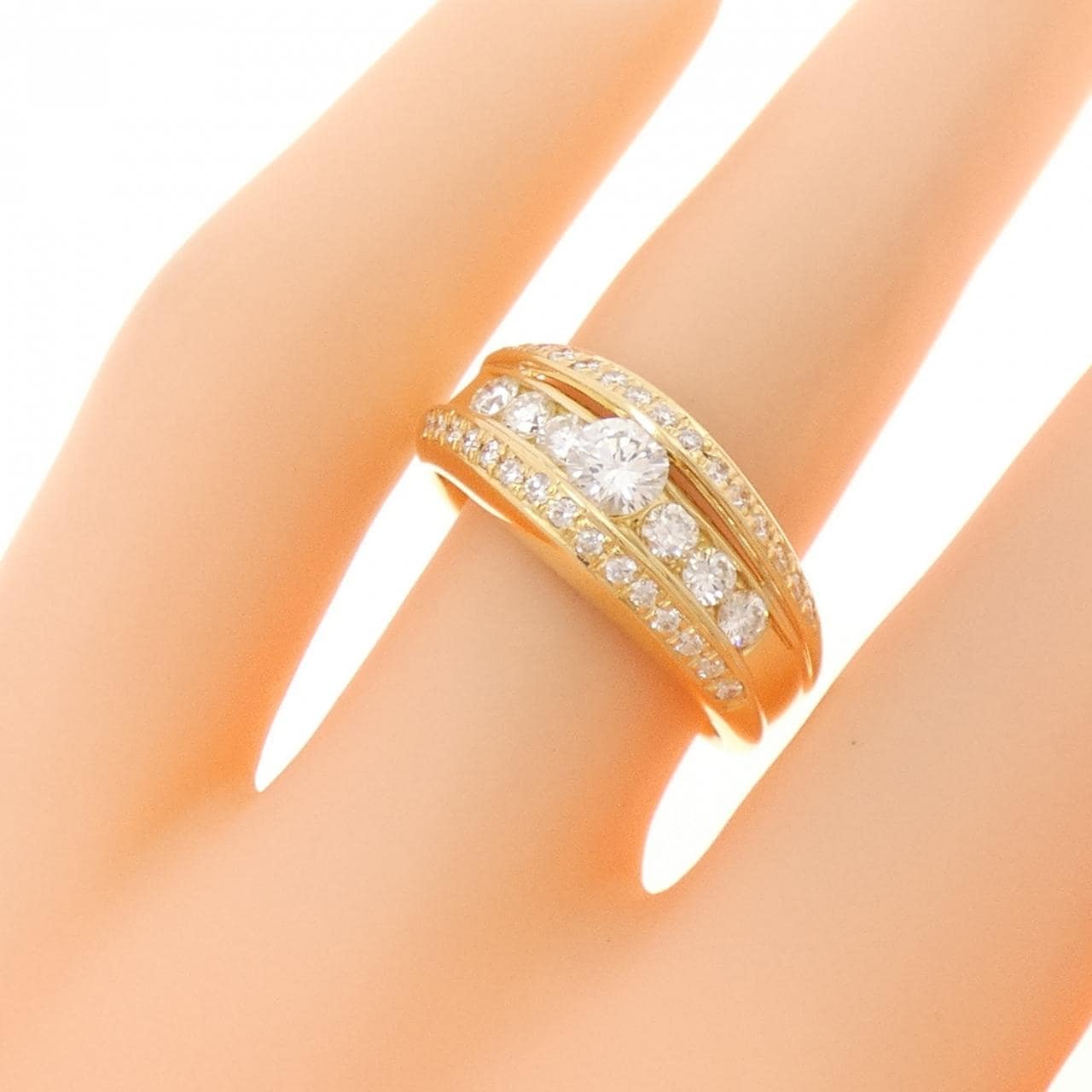 K18YG ダイヤモンド リング 0.24CT