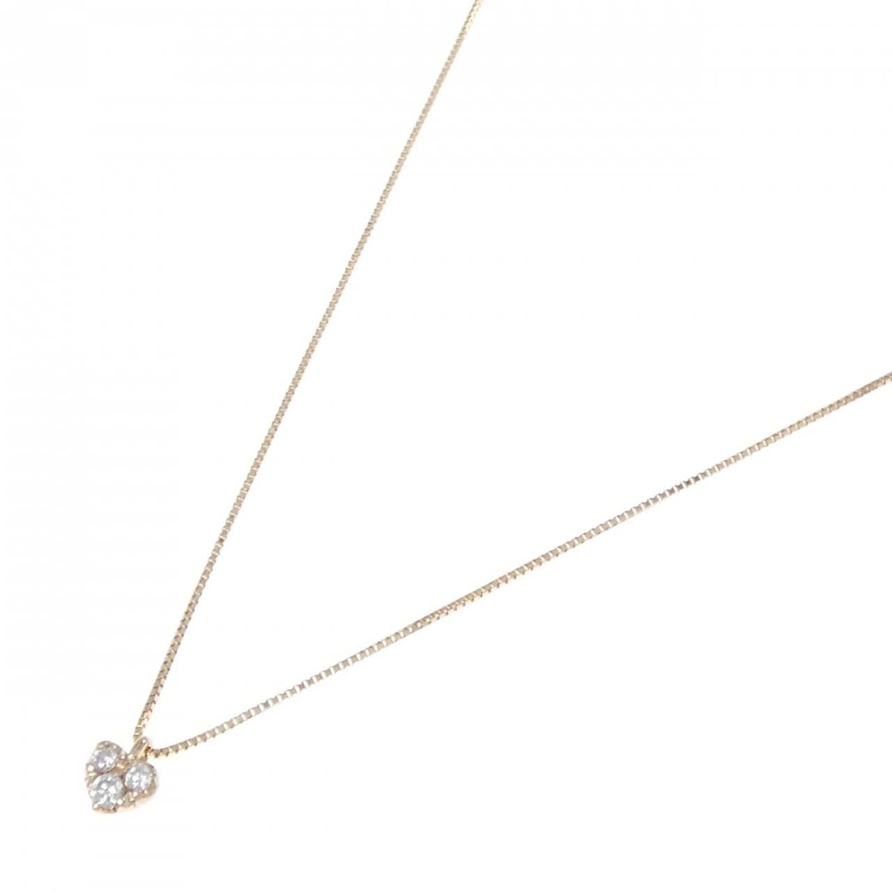 K18PG ハート ダイヤモンド ネックレス 0.13CT
