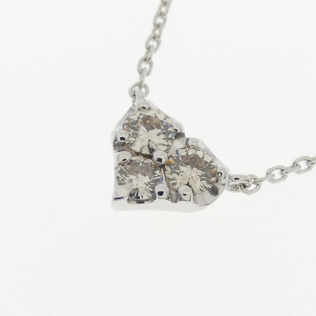 K18WG ハート ダイヤモンド ネックレス 0.20CT