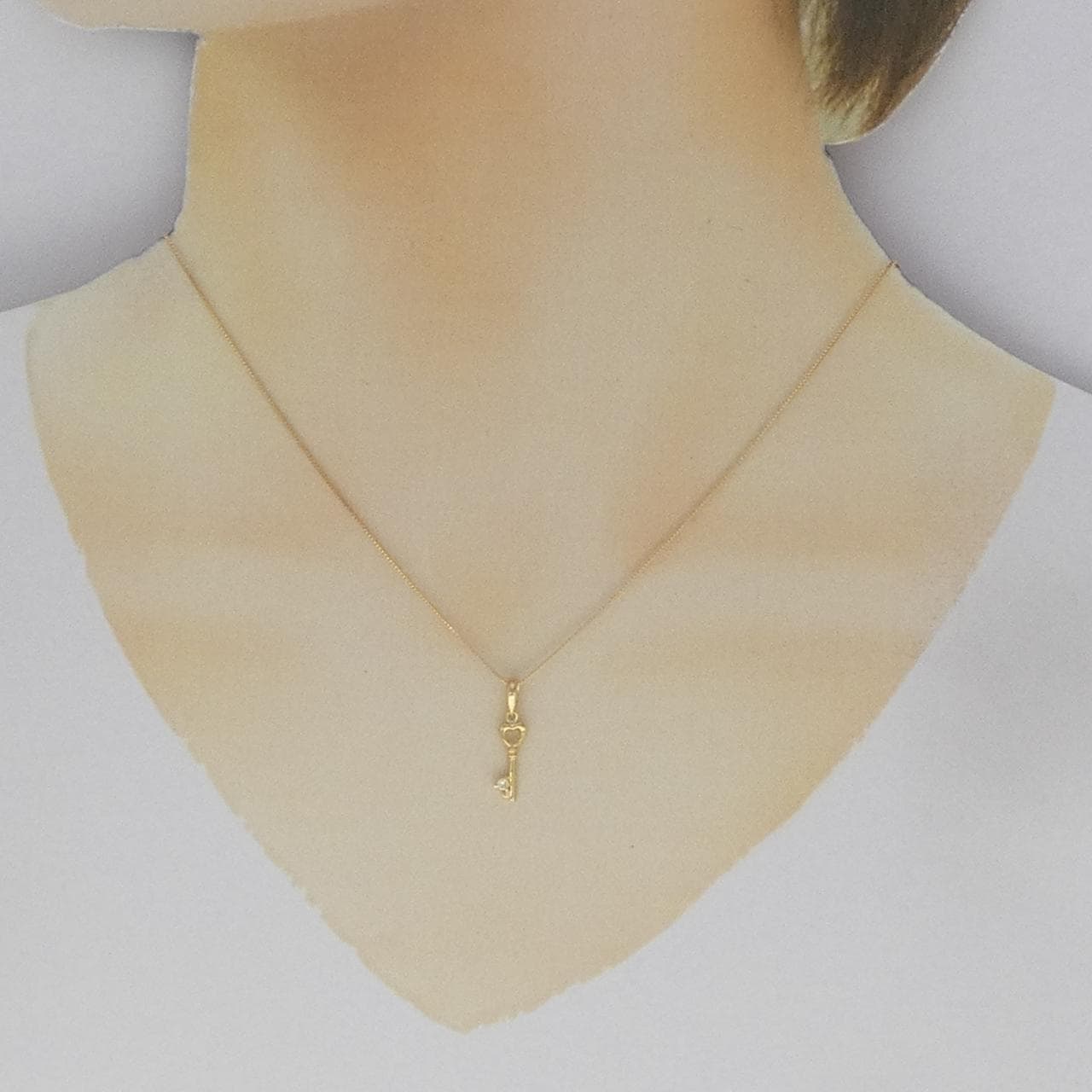 K18YG 鑰匙鑽石項鍊