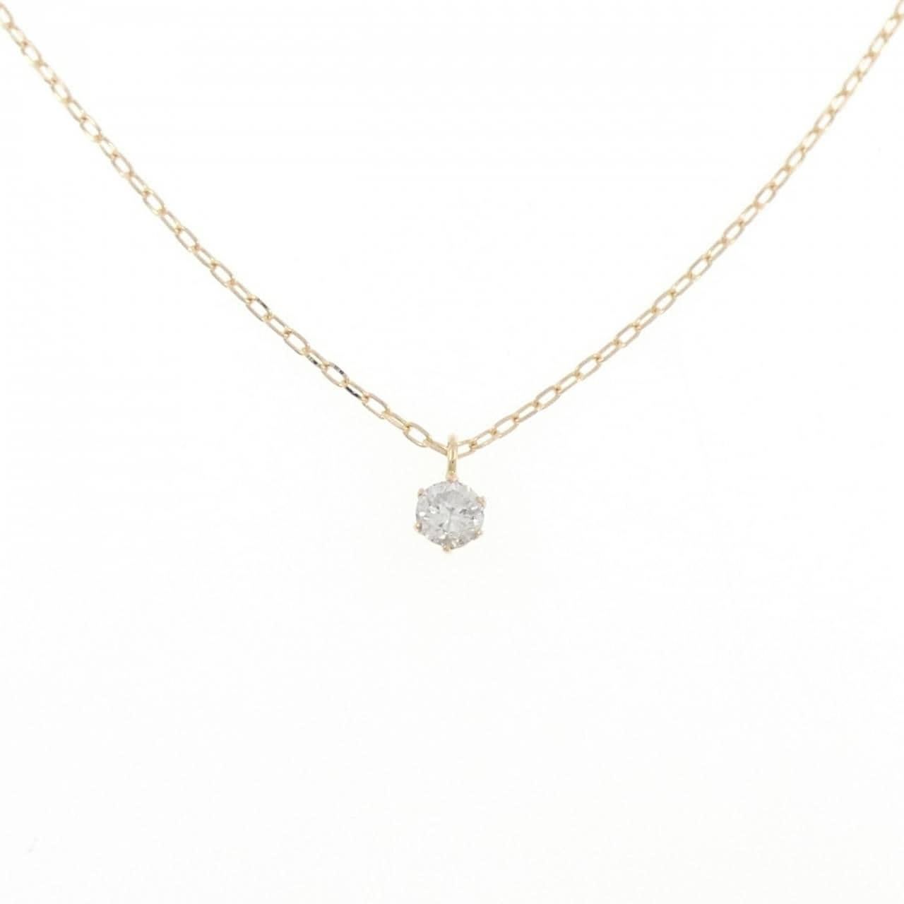 K18YG ソリティア ダイヤモンド ネックレス 0.15CT