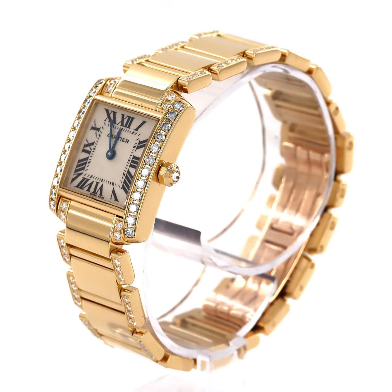 カルティエ タンクフランセーズSM YG/D･ブレスハーフD WE1001RC YG クォーツ