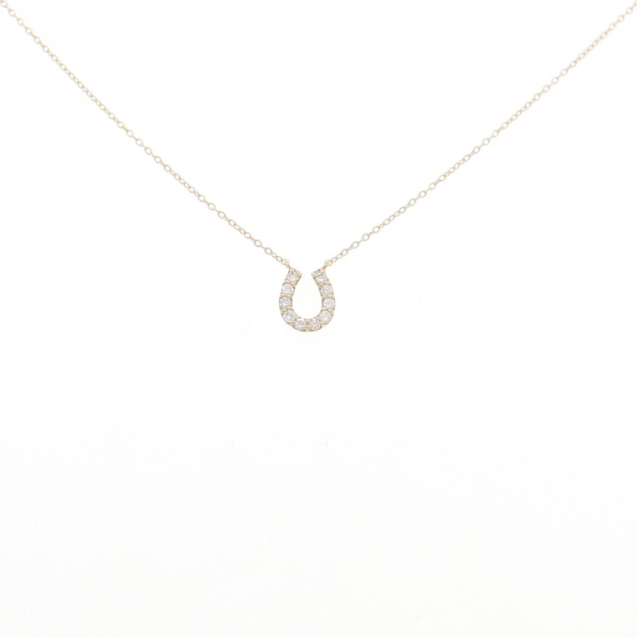 【リメイク】K10YG ホースシュー ダイヤモンド ネックレス 0.15CT