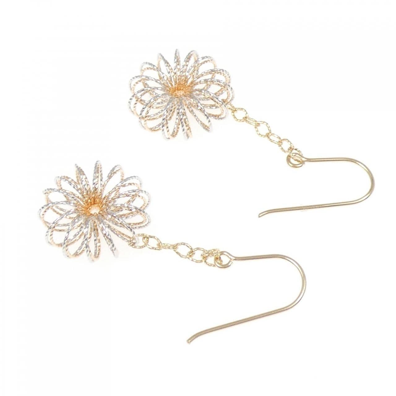 750三色花朵耳釘