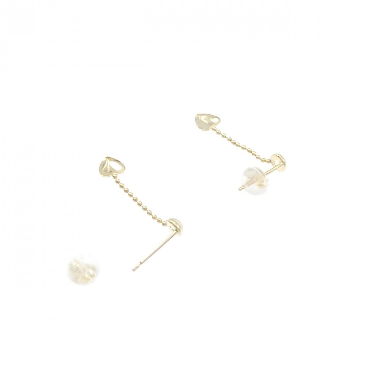 K18YG ハート ムーンストーン ピアス