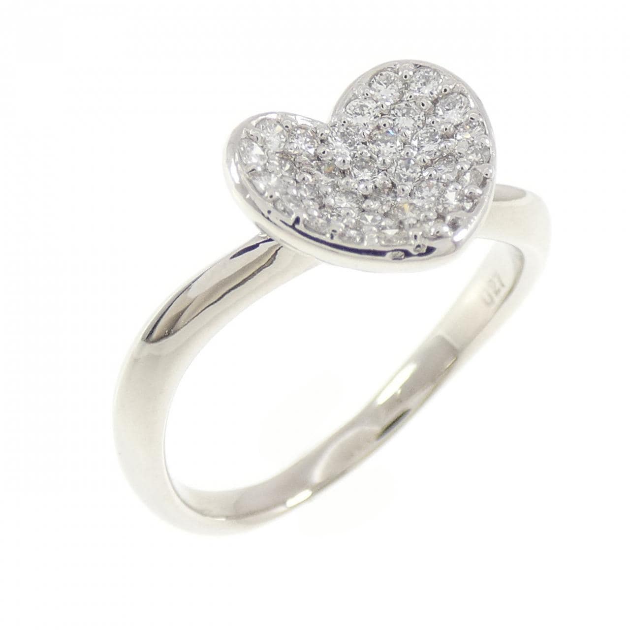 PT900 パヴェ ハート ダイヤモンド リング 0.27CT