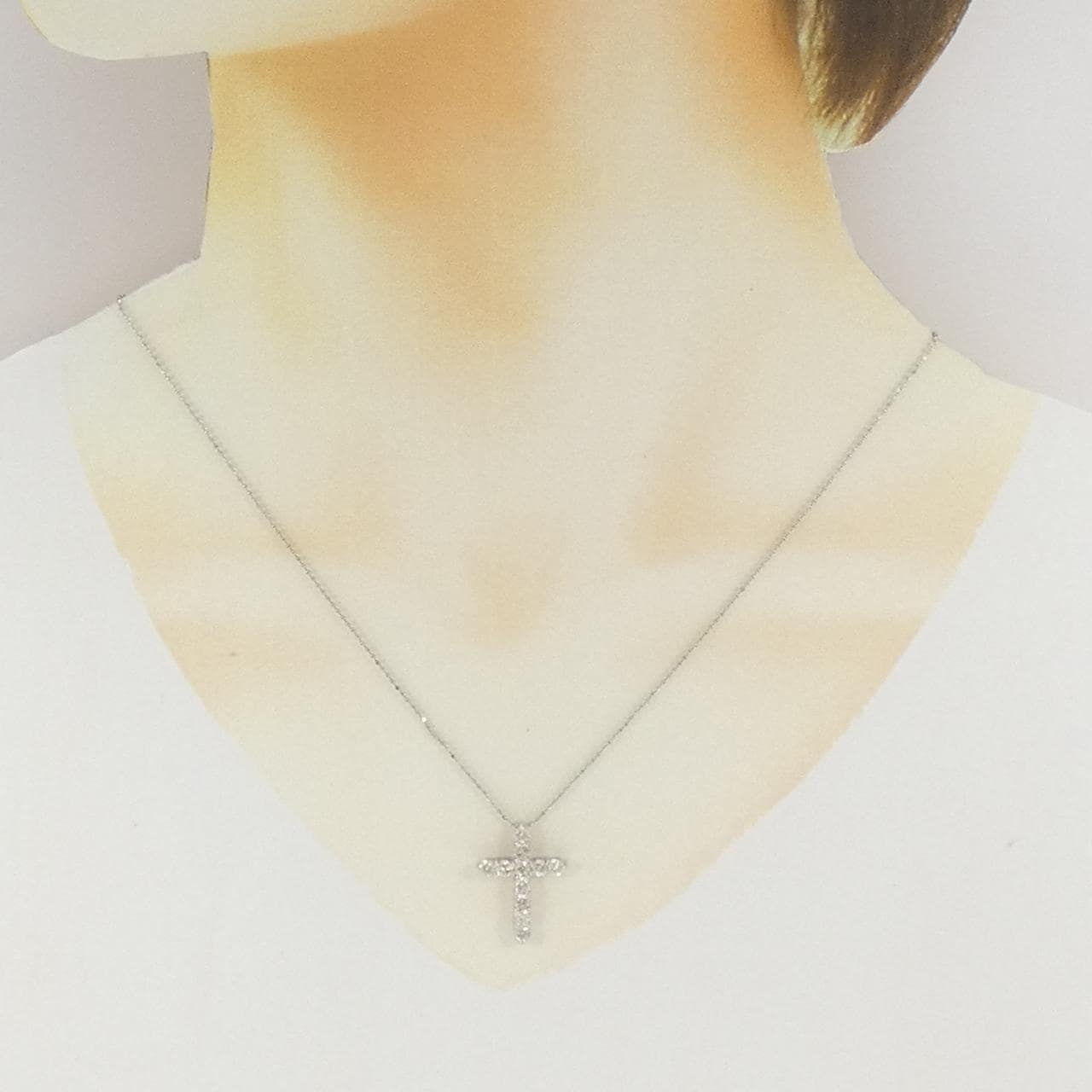 PT900/PT850 クロス ダイヤモンド ネックレス 1.00CT