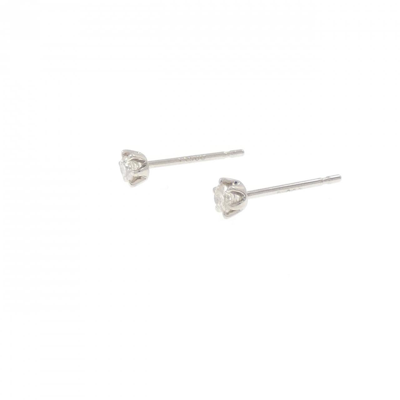 PT900 ソリティア ダイヤモンド ピアス 0.10CT