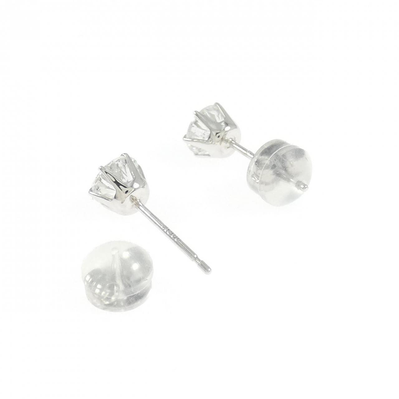 PT900 ソリティア ダイヤモンド ピアス 1.015CT