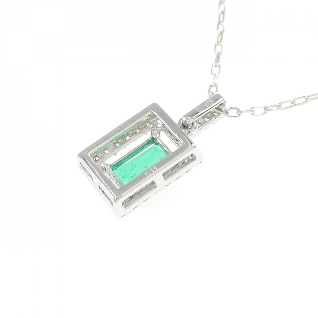 K18WG エメラルド ネックレス 0.41CT