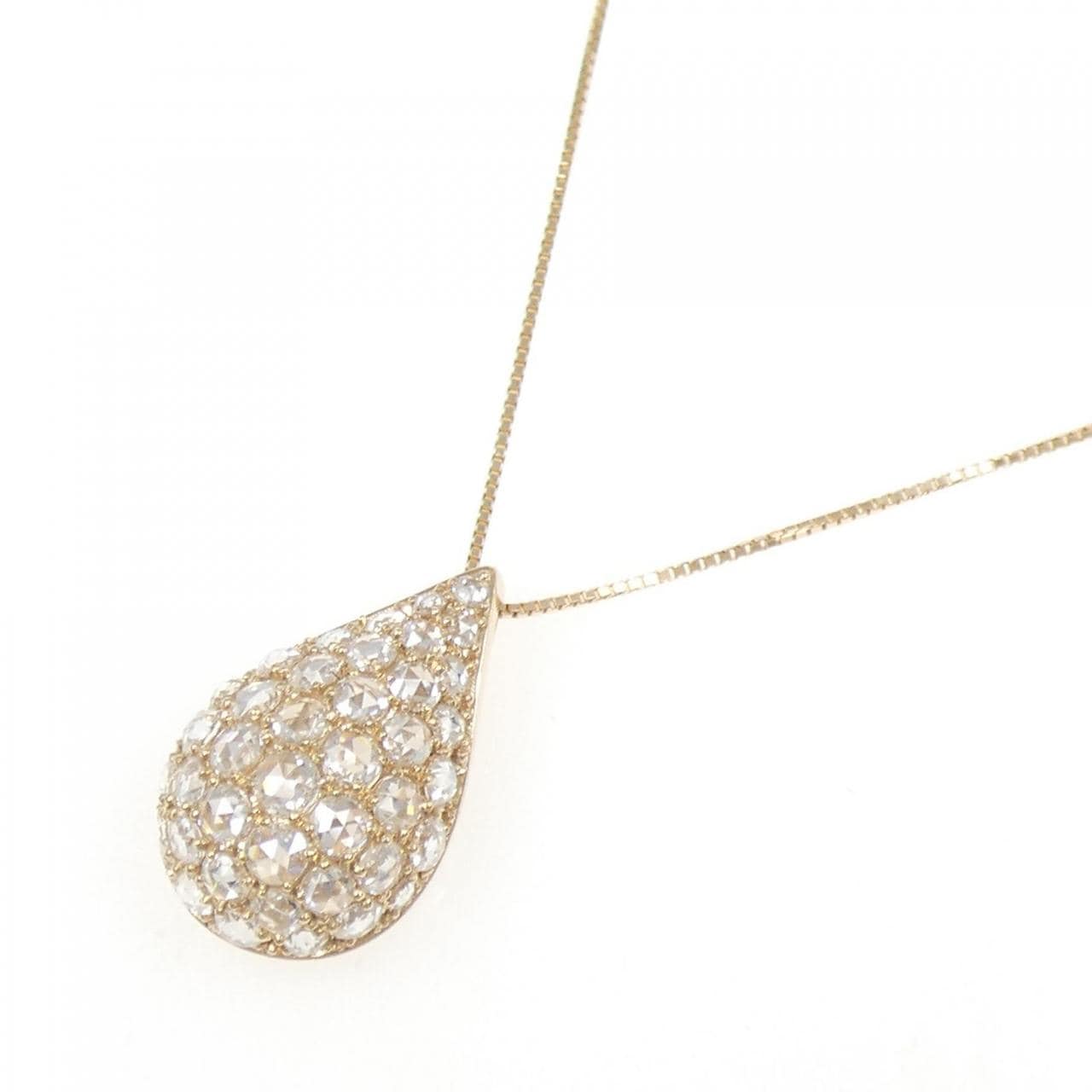 K18PG パヴェ ダイヤモンド ネックレス 1.60CT