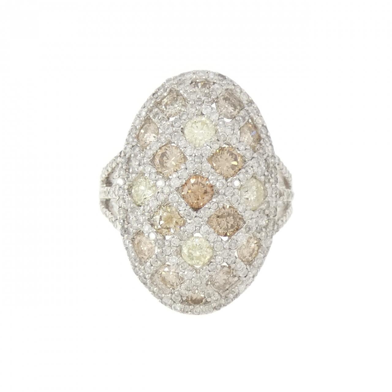 K18WG ダイヤモンド リング 2.80CT