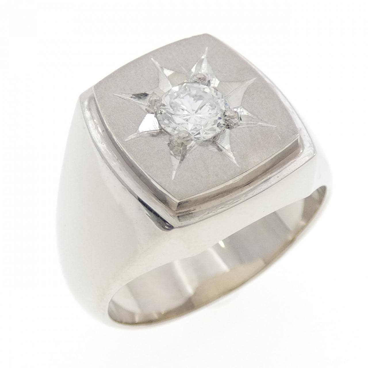 PT900 印台 ダイヤモンド リング 0.35CT