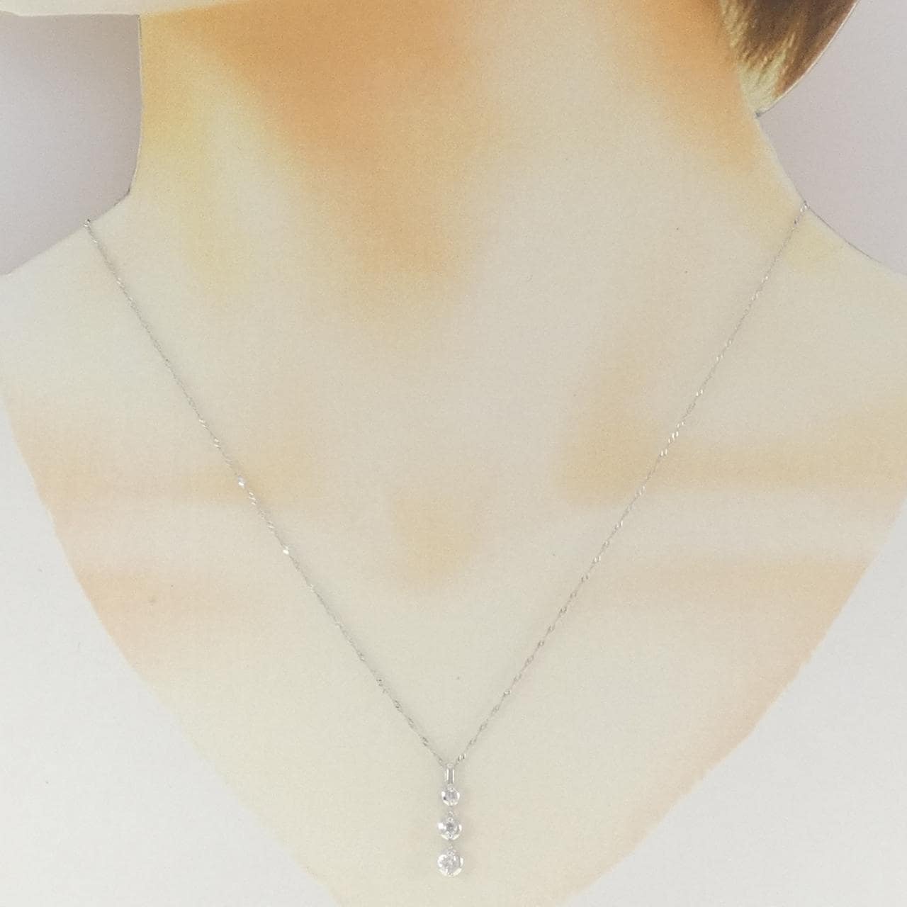 K18WG ダイヤモンド ネックレス 0.20CT