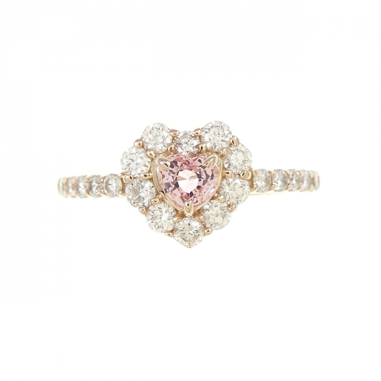 K18PG ハート サファイヤ リング 0.302CT