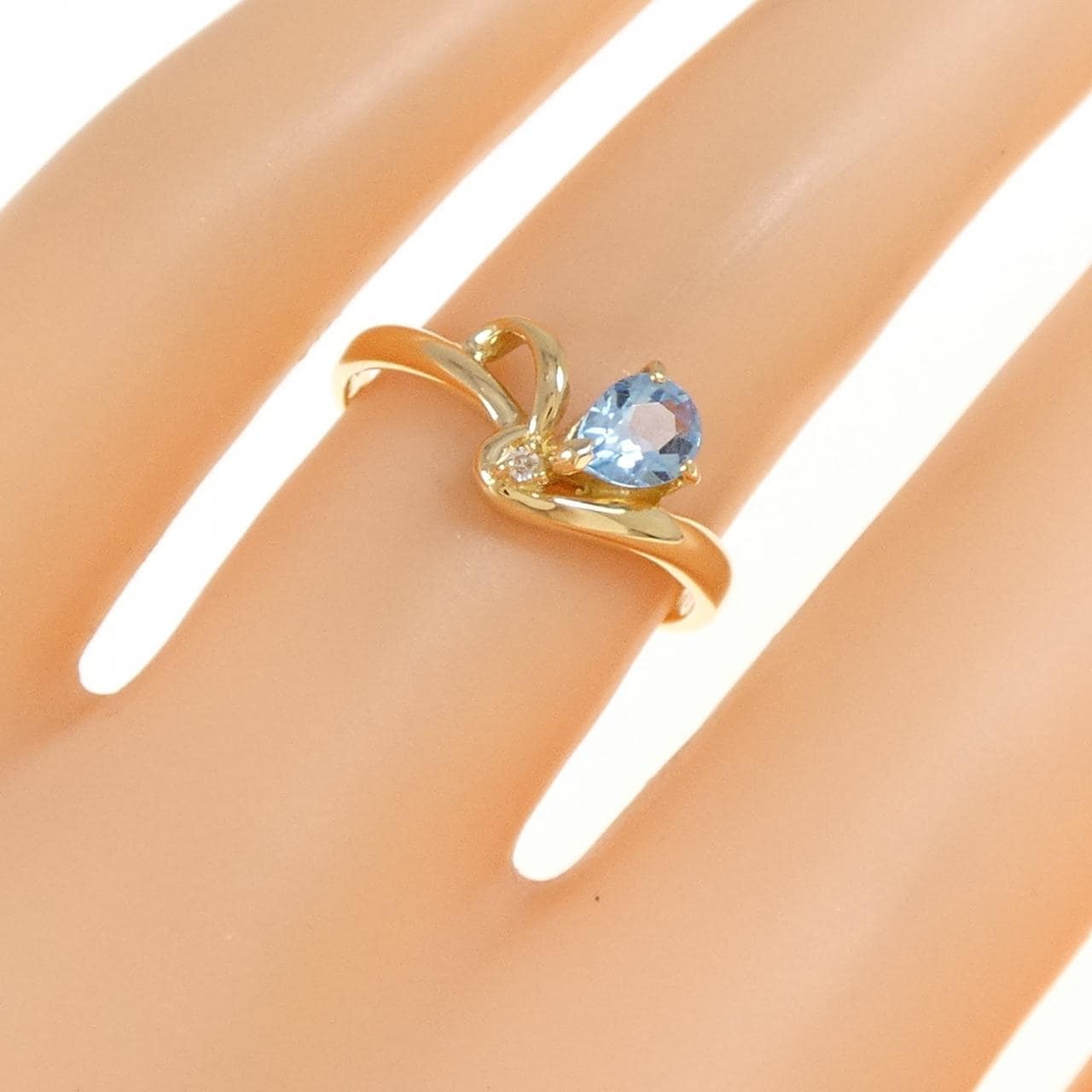 K18YG ブルートパーズ リング 0.35CT