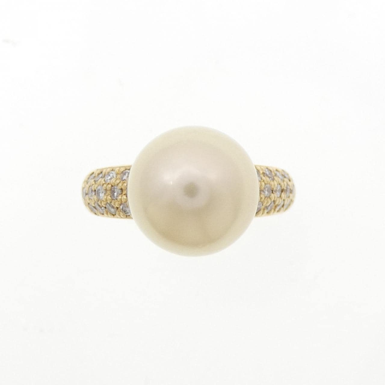 K18YG 白蝶パール リング 10.8mm