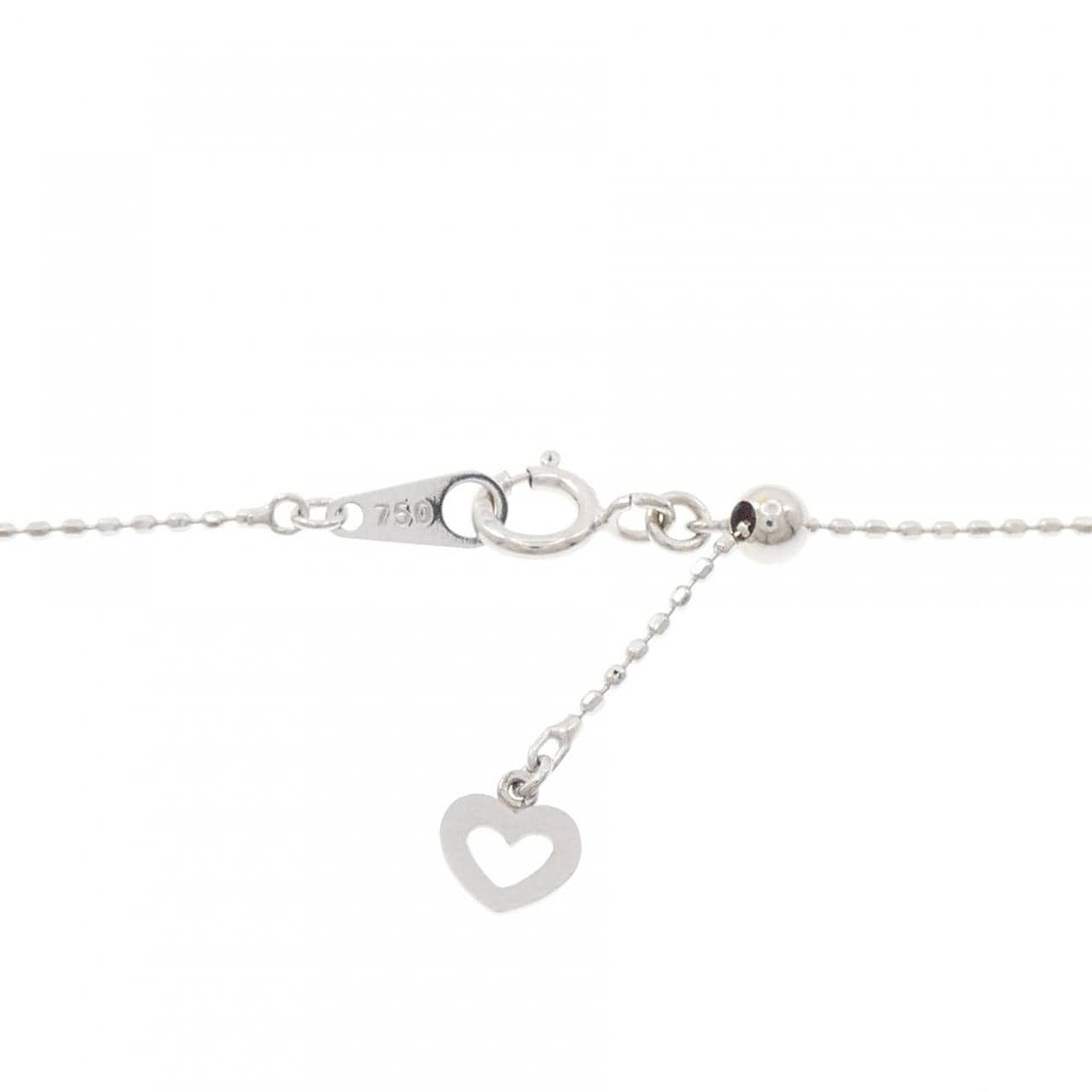 K18WG イニシャルM ダイヤモンド ネックレス 0.34CT