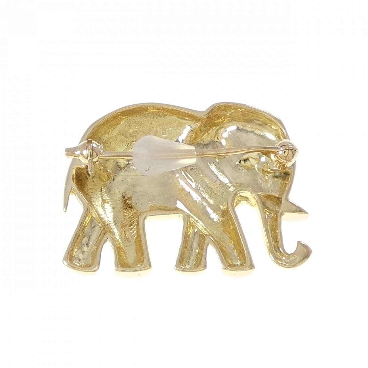 K18YG エレファント ダイヤモンド ブローチ 0.02CT