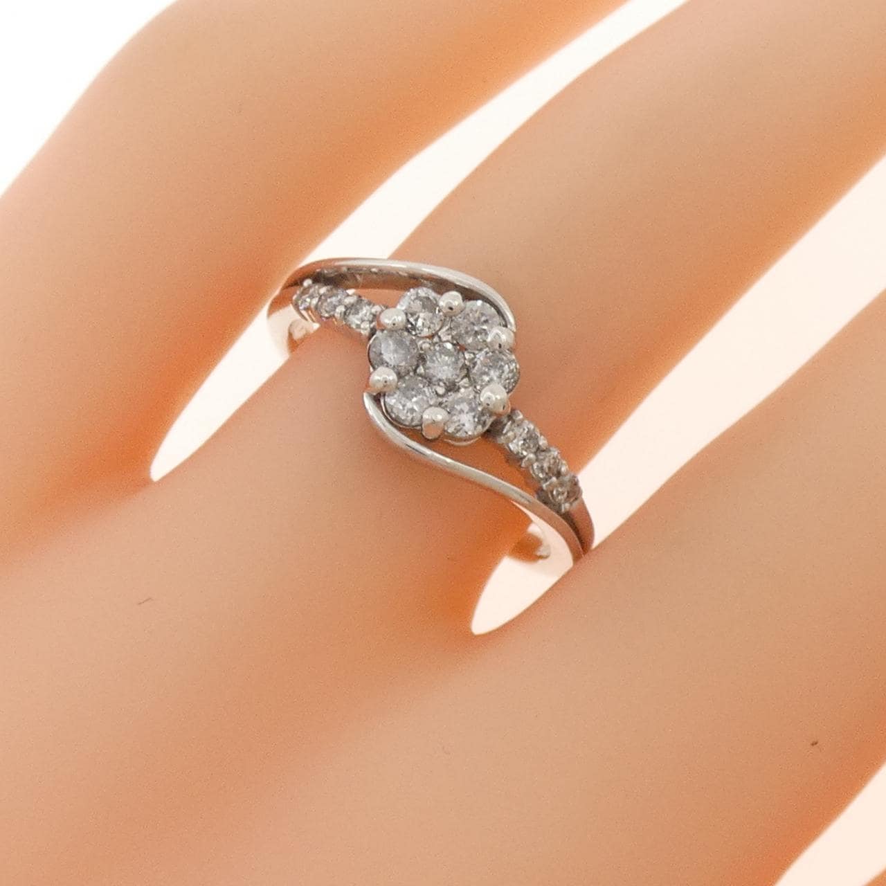 K18WG ダイヤモンド リング 0.40CT