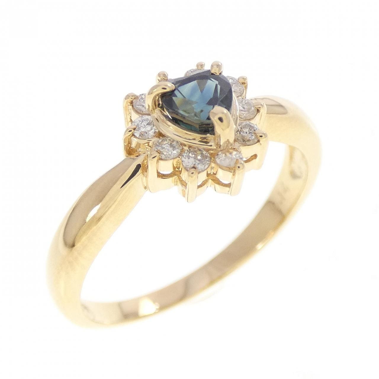K18YG ハート サファイヤ リング 0.41CT