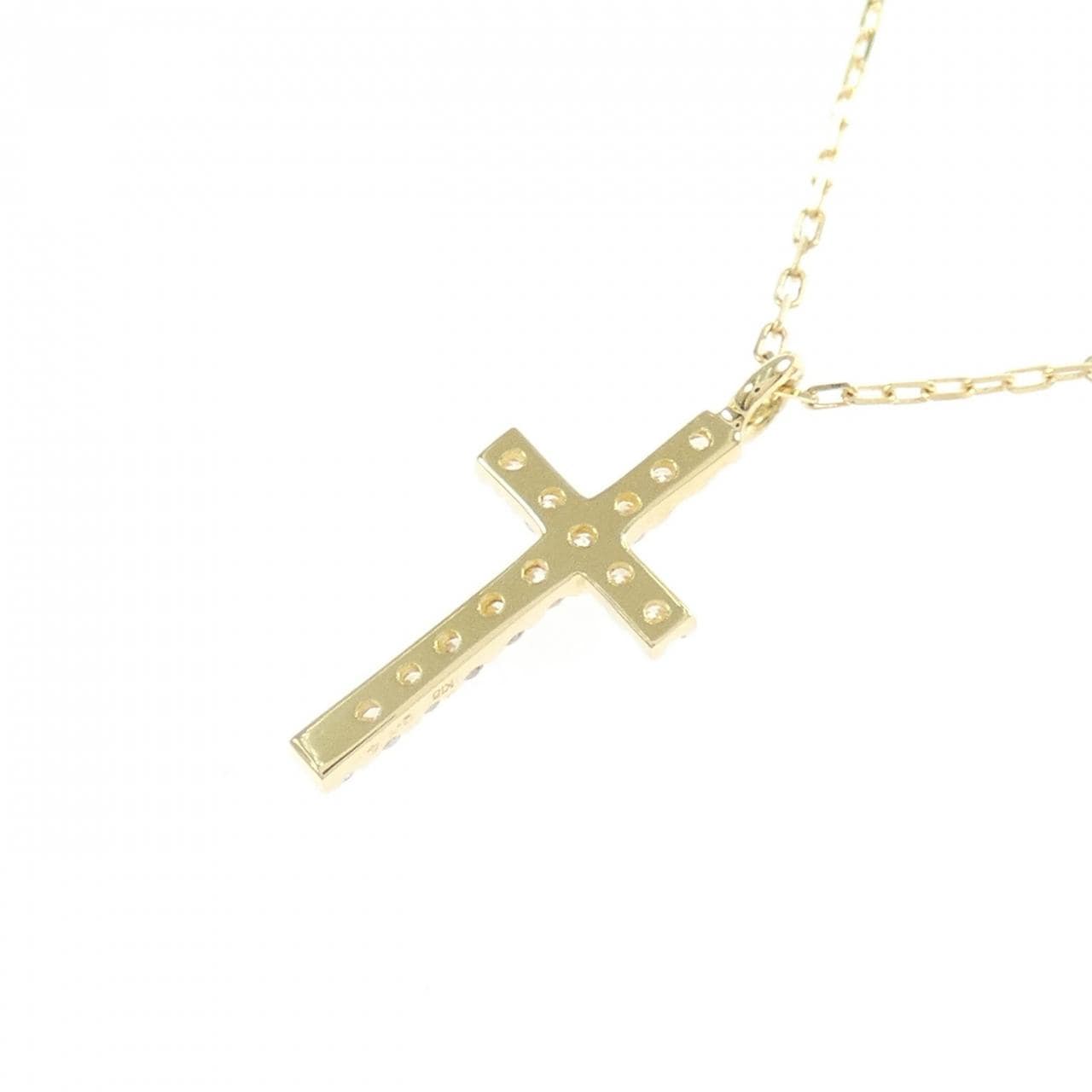 K18YG クロス ダイヤモンド ネックレス 0.14CT