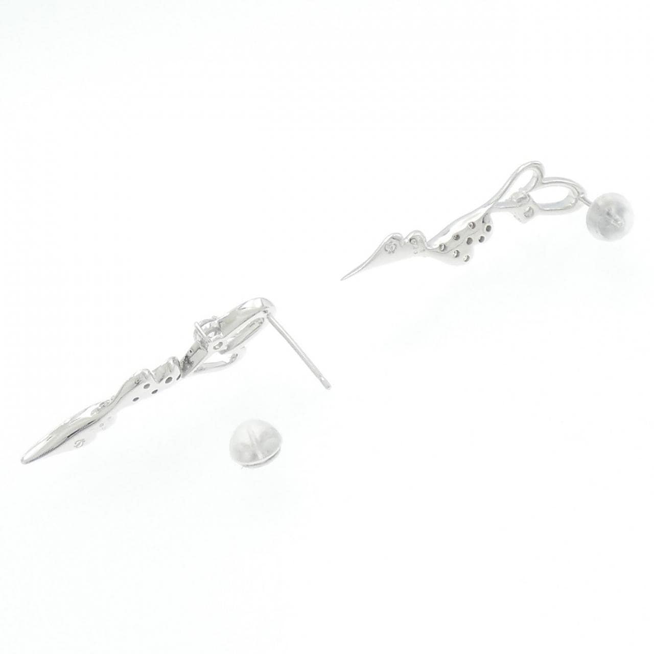 K18WG ハート ダイヤモンド ピアス 0.40CT