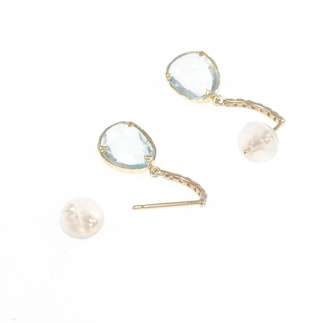 [BRAND NEW] K10YG blue Topaz earrings