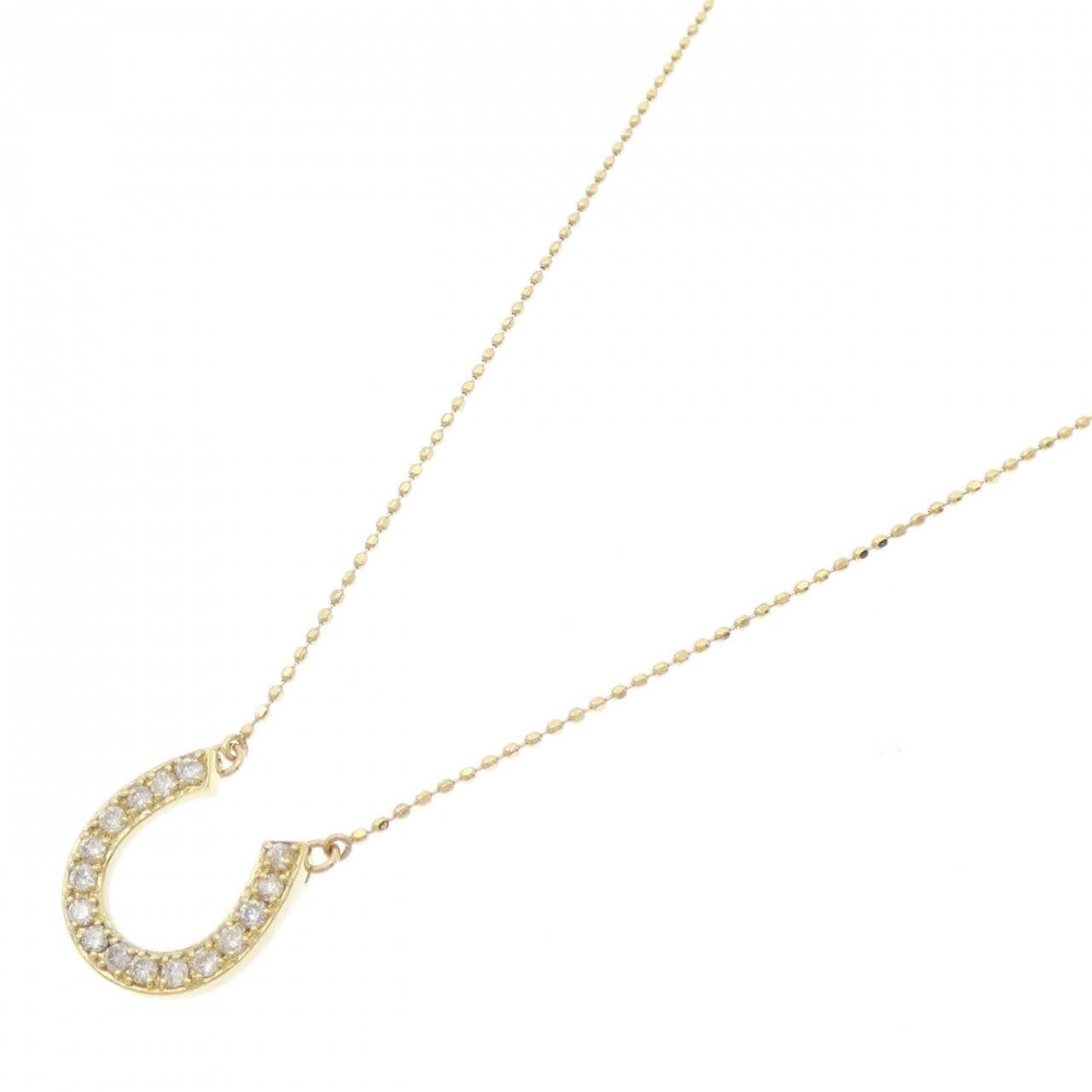 K18YG ホースシュー ダイヤモンド ネックレス 0.20CT
