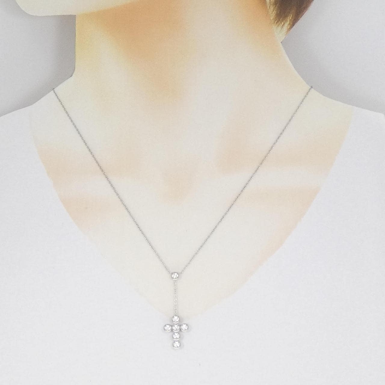 PT900/PT850 クロス ダイヤモンド ネックレス 0.89CT