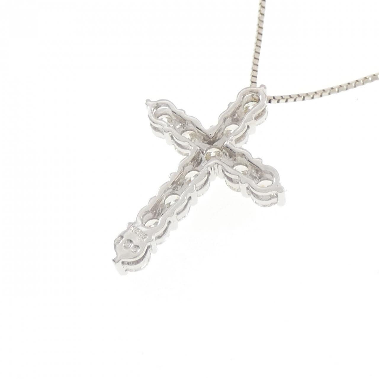 K18WG クロス ダイヤモンド ネックレス 1.00CT