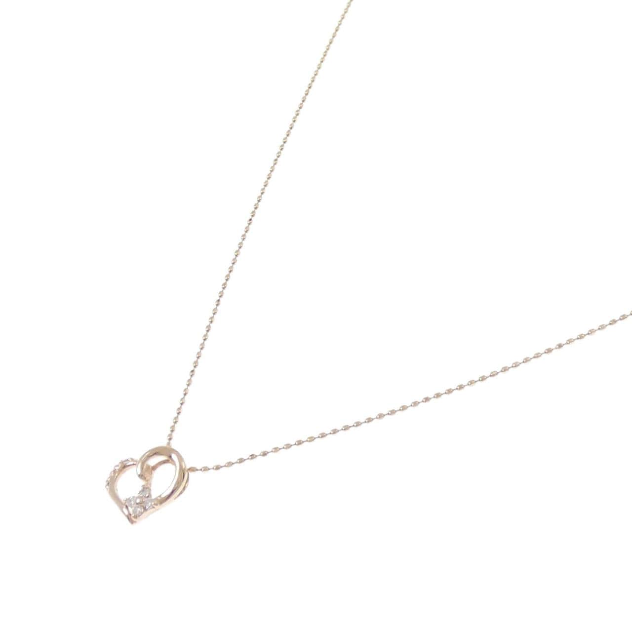 K10PG ハート ダイヤモンド ネックレス 0.05CT
