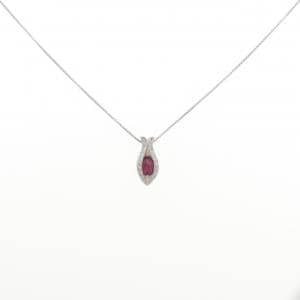 PT900/PT850 ルビー ネックレス 0.44CT