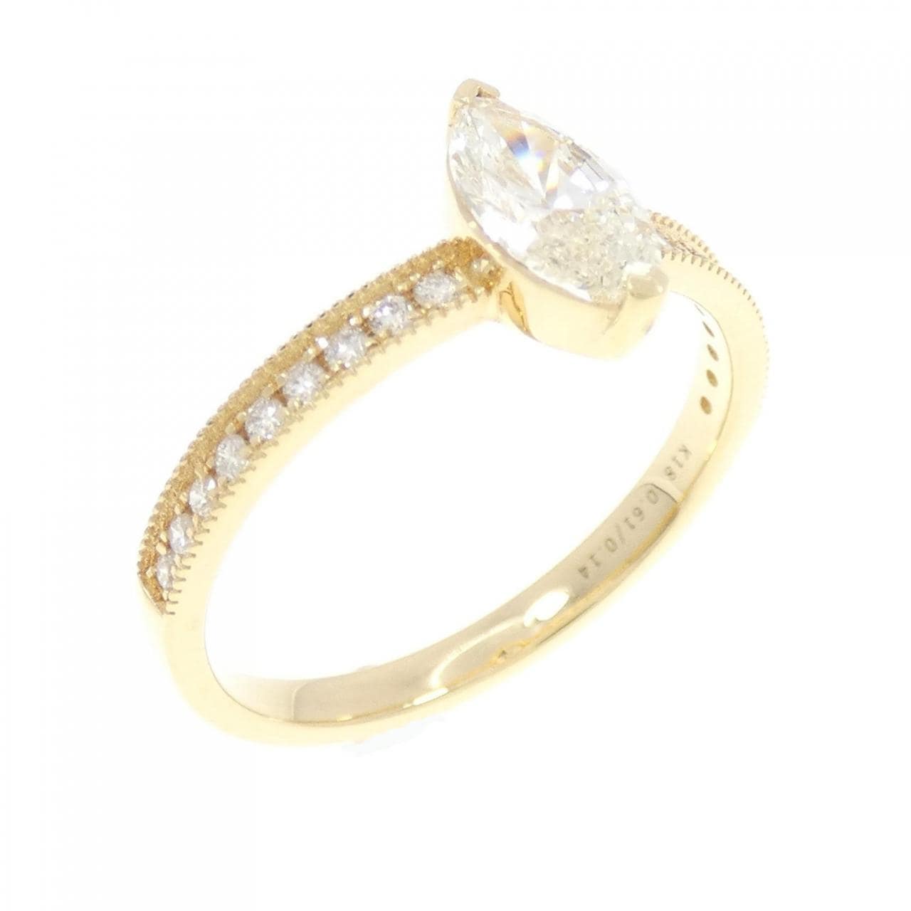 [BRAND NEW] K18YG Diamond Ring 0.61CT