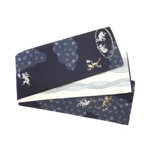 【新品】半幅帯　鳥獣戯画