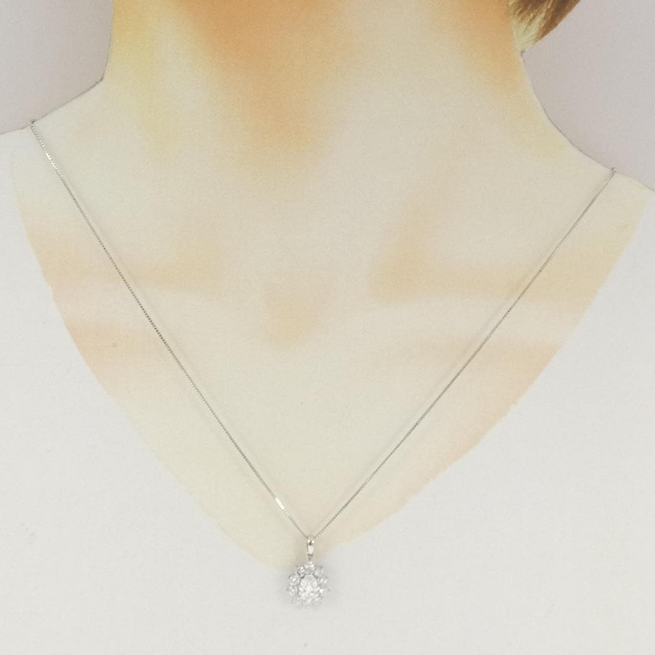 PT900/PT850 ダイヤモンド ネックレス 0.883CT F VVS1 ペアシェイプ