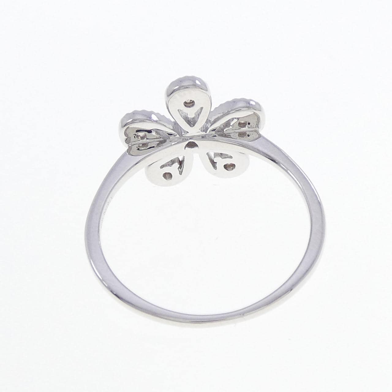 K18WG フラワー ダイヤモンド リング 0.35CT