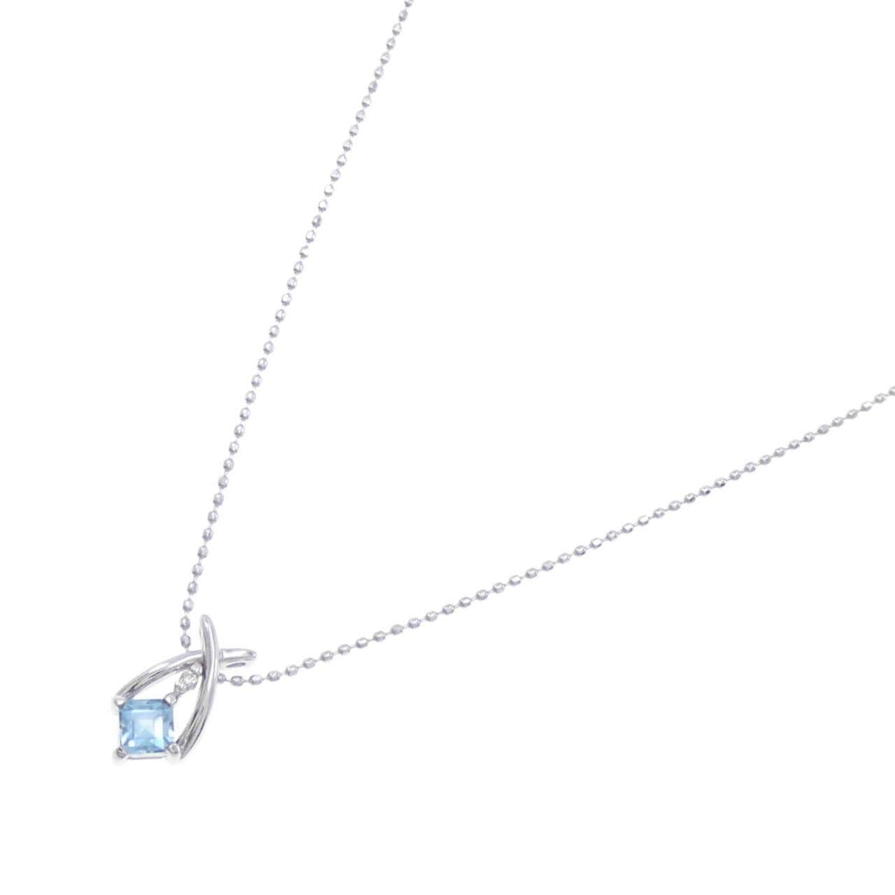 K18WG blue Topaz necklace