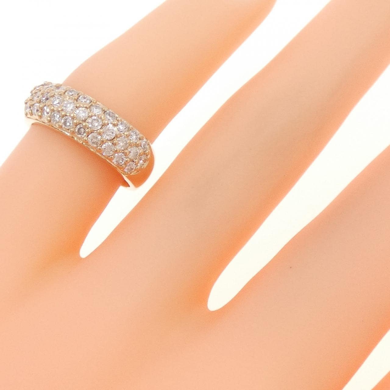 K18PG パヴェ ダイヤモンド ピンキー リング 0.50CT