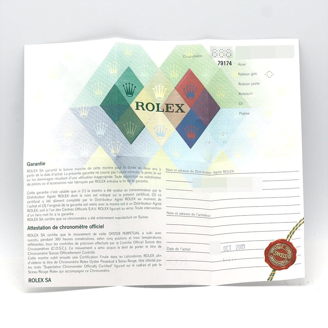 ロレックス デイトジャスト 79174 SSxWG 自動巻 F番