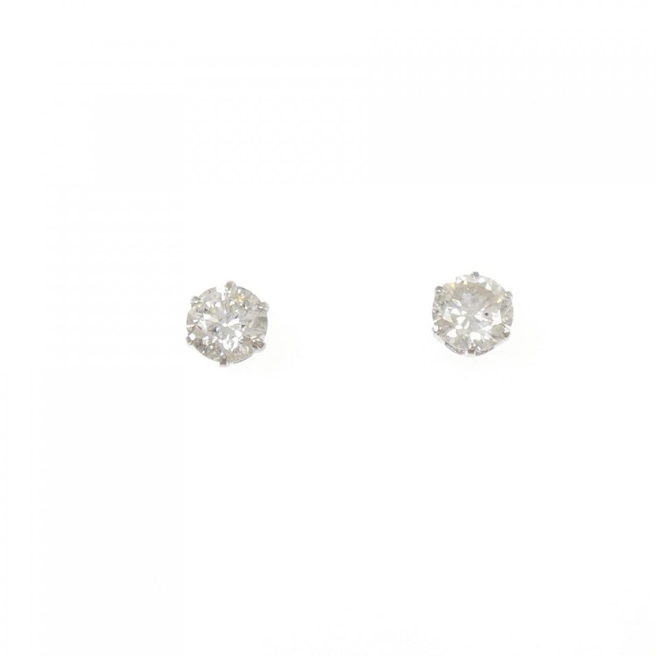 PT900 ソリティア ダイヤモンド ピアス 1.00CT