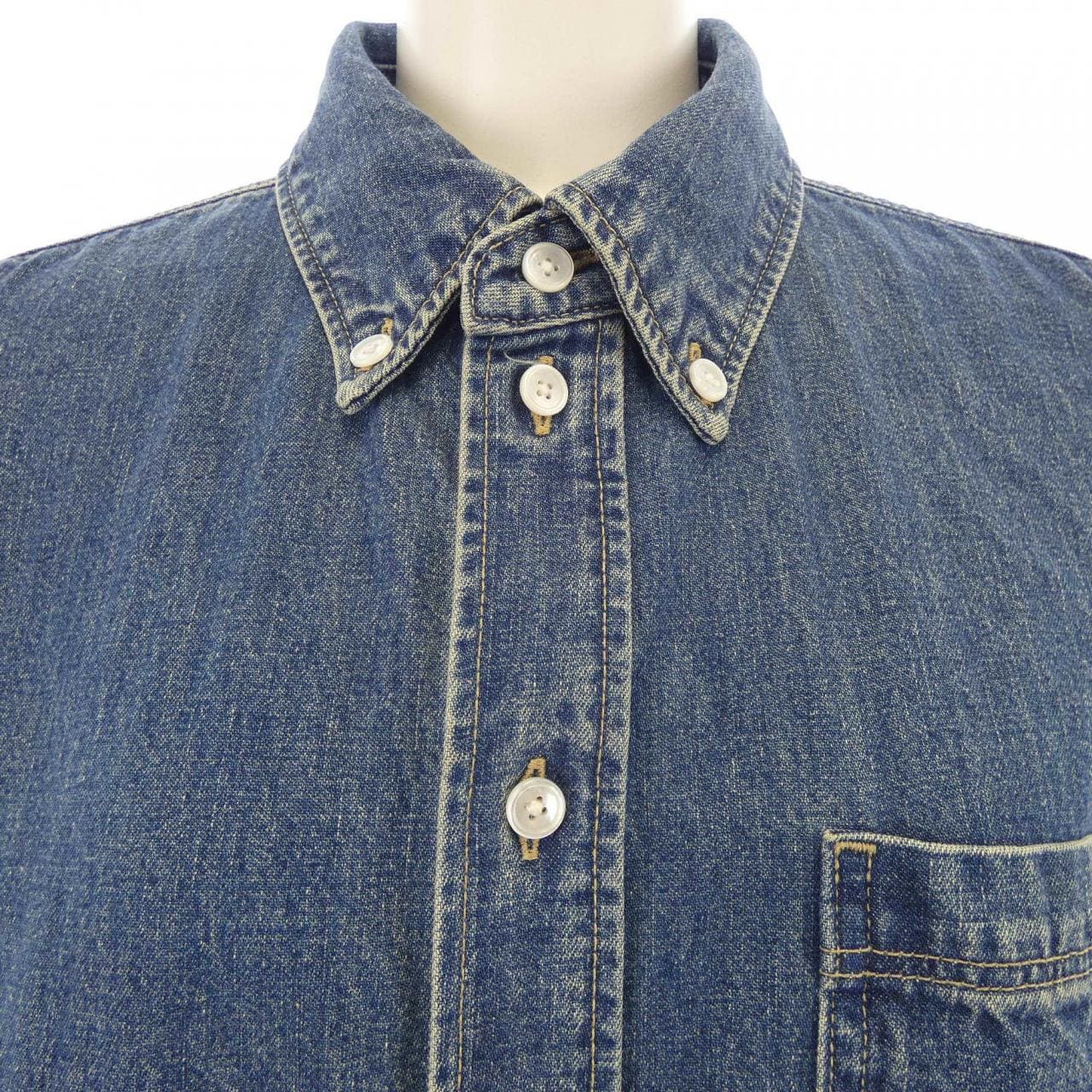 セリーヌ CELINE ユニオンオーシャンウォッシュデニム クロップドシャツ トリオンフ 2T187459N シャツ
