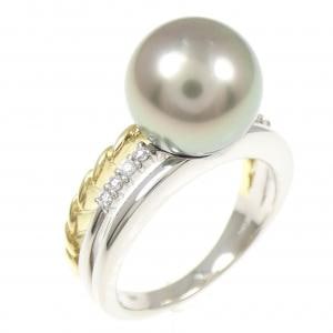 PT900/K18YG 黒蝶パール リング 10.0mm