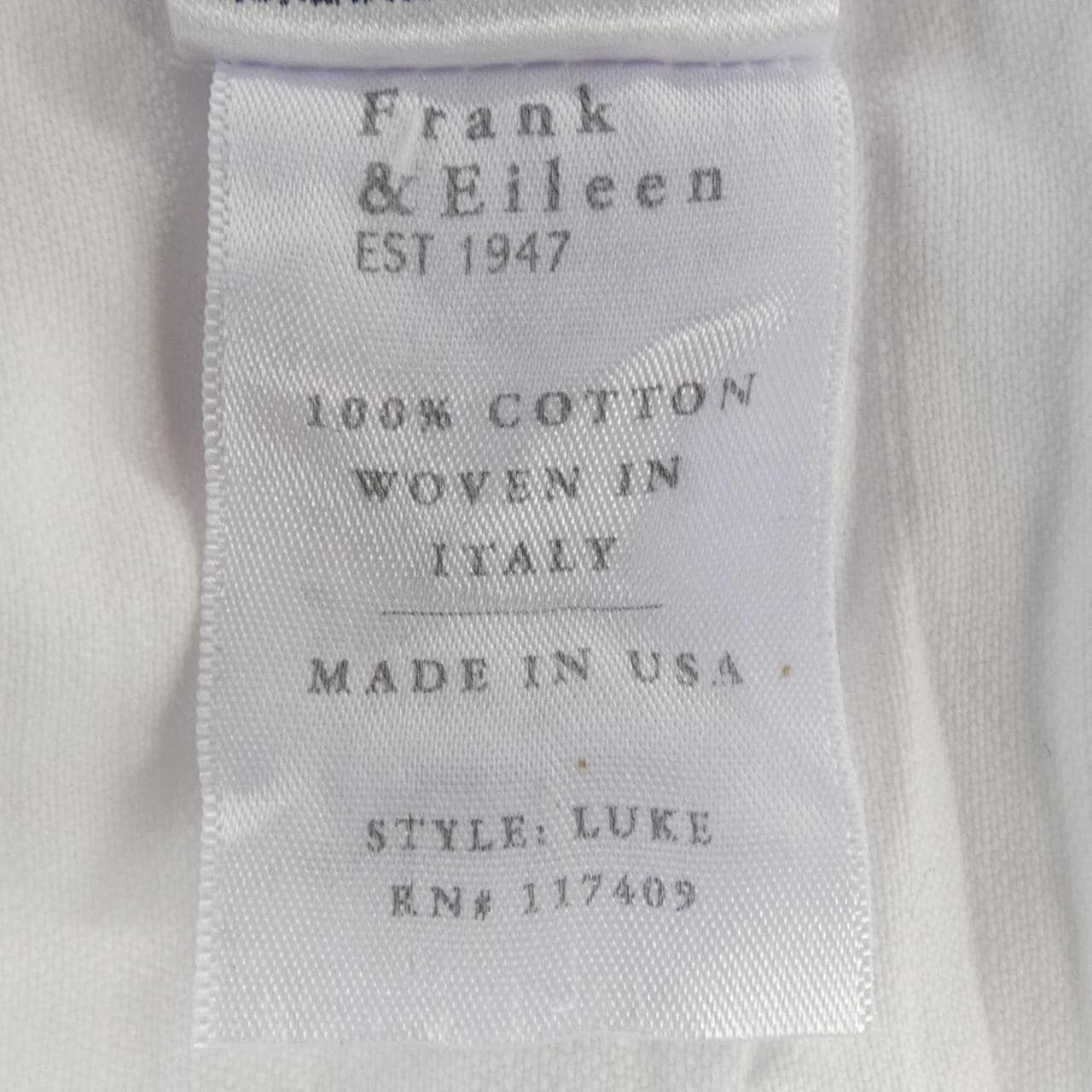 フランクアンドアイリーン FRANK&EILEEN シャツ