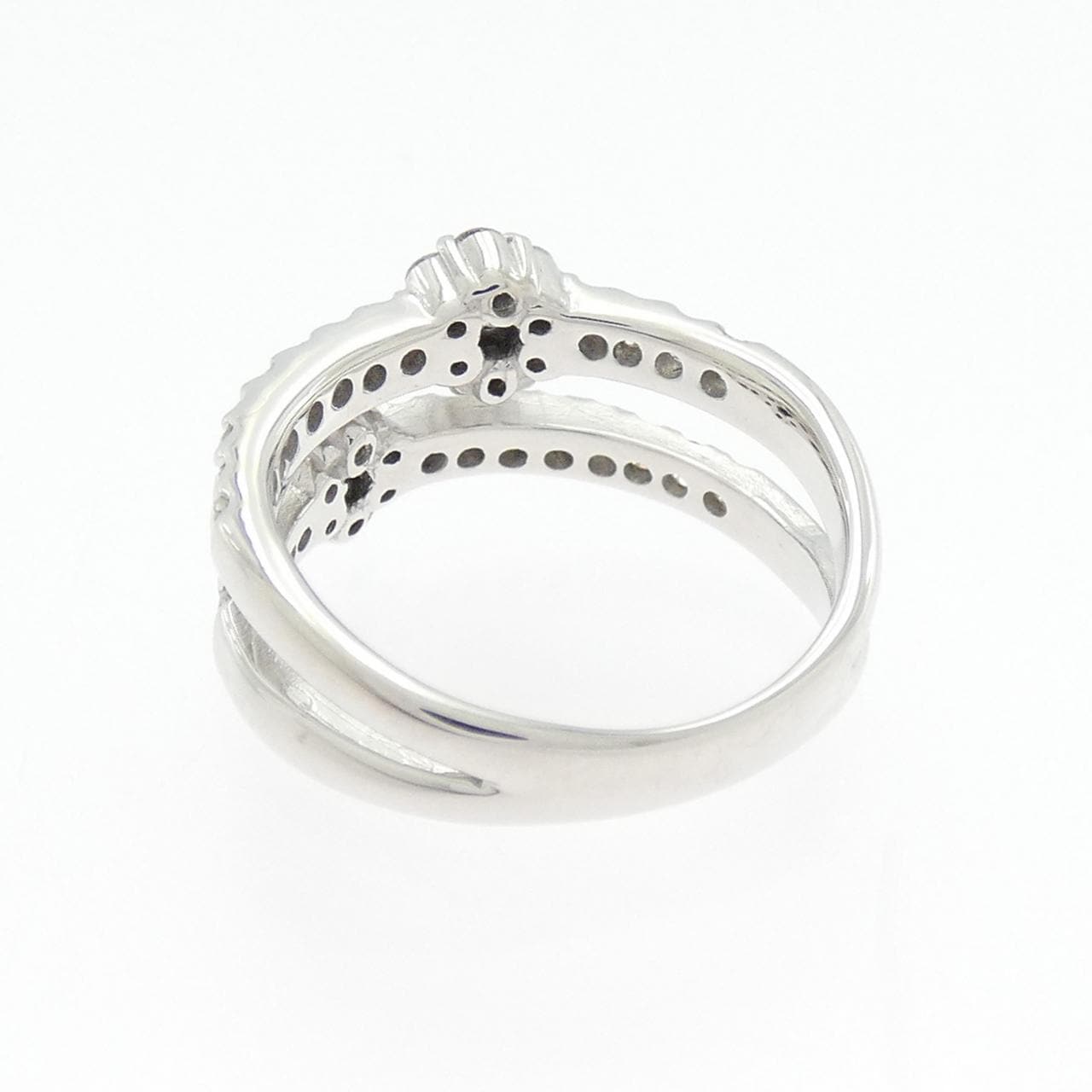 K18WG Flower Diamond Ring 0.48CT